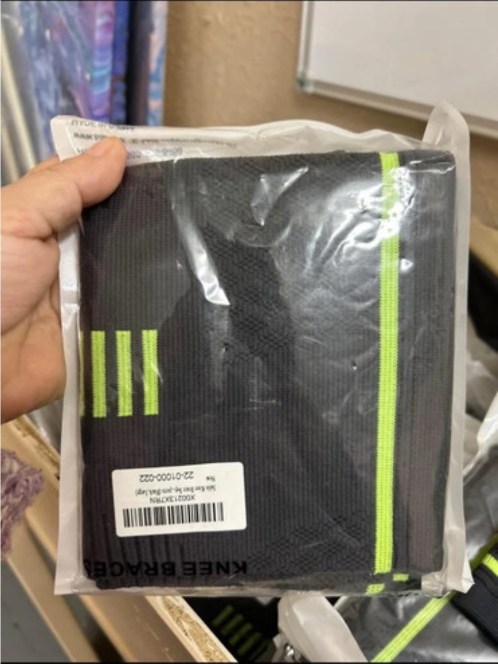 Black and Neon Green Knee Brace Support/2 in pack